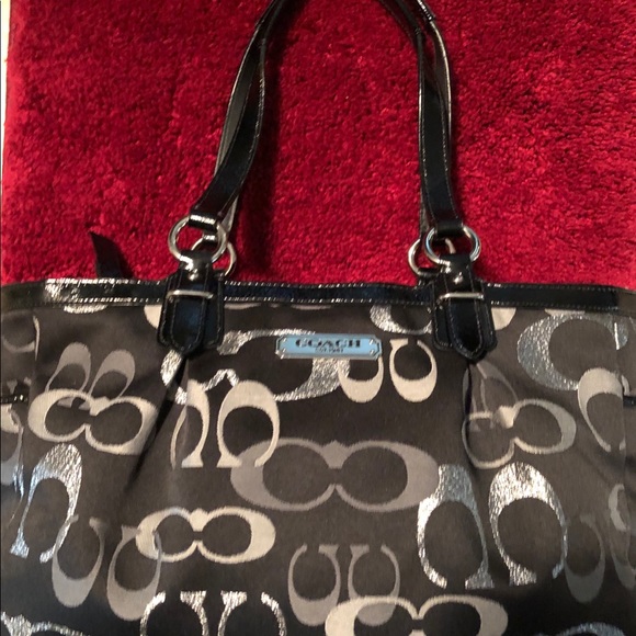 Coach Handbags - Coach Gallery Optic Metallic Tote